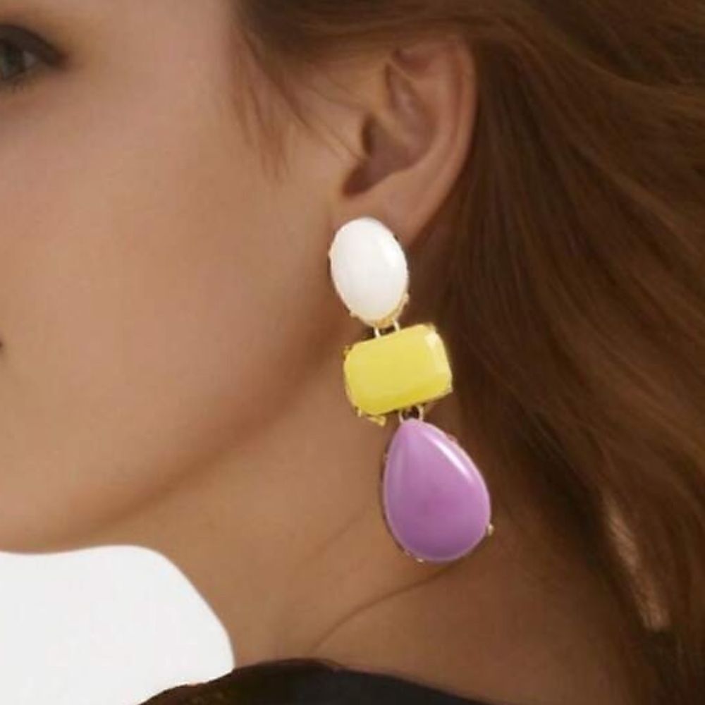 Stone drop earrings N397